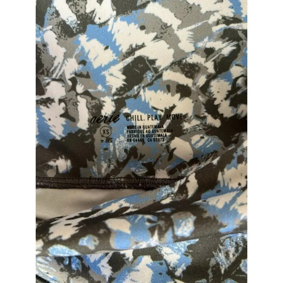 Aerie Chill Play Move Feather Pattern Leggings Mesh Size XS Stretch Women’s - Picture 6 of 9